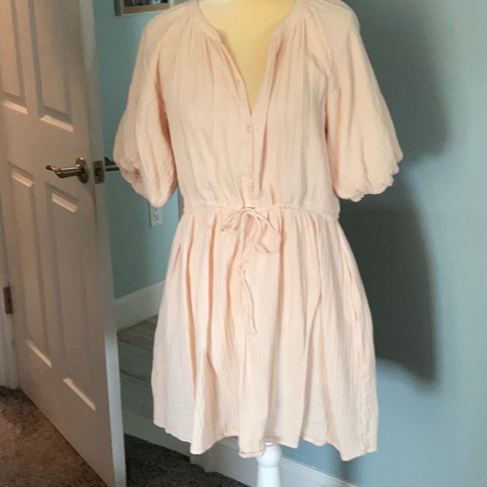 Peach colored dress gauze material